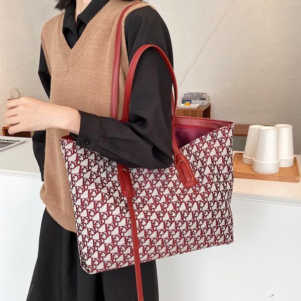 

evening bags large capacity check pattern bag 2021 portable women's shoulder underarm high-grade tote