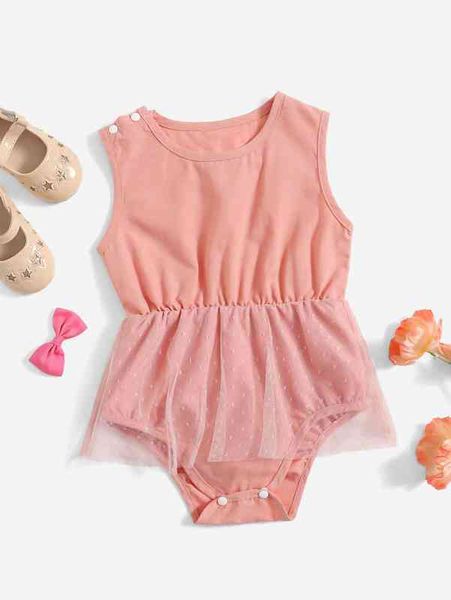 

baby dobby mesh panel tank bodysuit she, Blue