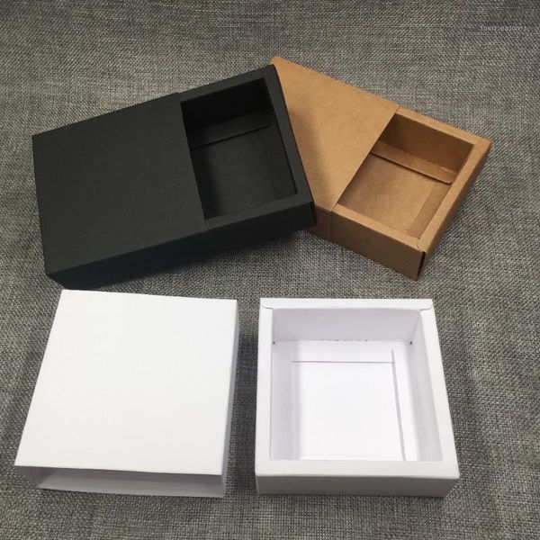 

gift wrap 30pcs/lot cardboard four size three color cuboid kraft paper drawer box for lighter matches package push pull boxes1