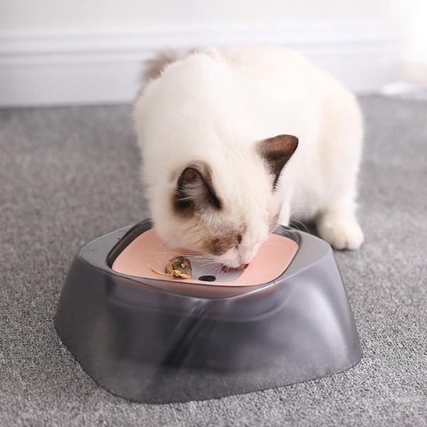

pet drinking water bowl apparatus floating non slip no wetting mouth anti spill cat basin feeder dog dispenser bowls & feeders