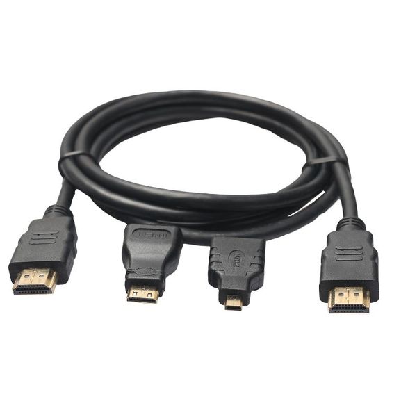 

audio cables & connectors 1.5m three-in-one high-definition video cable with micro mini adapter set