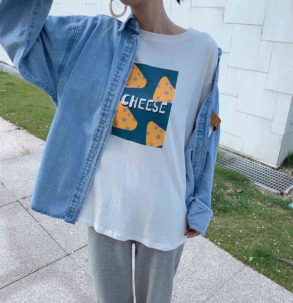 

shorts spring autumn korea fashion women long sleeve loose denim shirts coat vintage blue casual turn-down collar blouse v39 6tzg, White;black