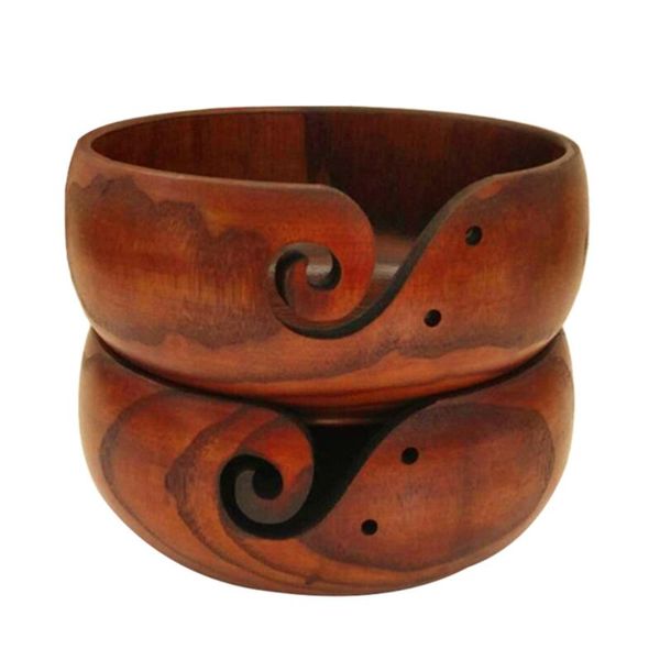 

wooden yarn bowl crochet holder storage organizer 14-16cm (random style, with bottom or without) other arts and crafts