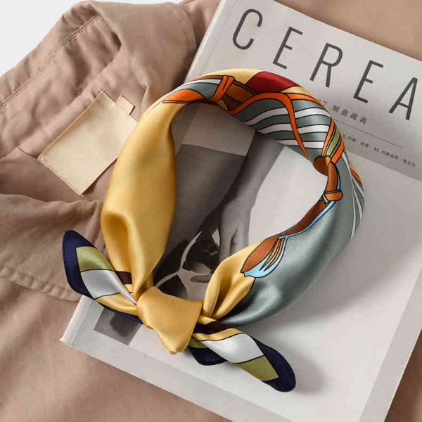 

70% off design scarf silk small square female spring and autumn silk korean version thin fashion mulberry sunscreen decorative net red, Black;purple