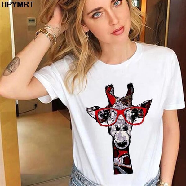 

summer and women fashion mens giraffe graphic print vogue tshirts casual harajuku cute tees female clothing, White;black