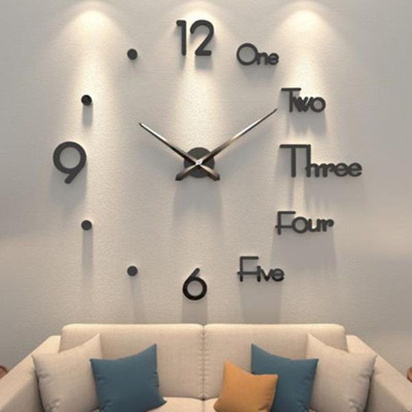 

wall clocks sale clock watch 3d diy acrylic mirror stickers living room quartz needle europe horloge