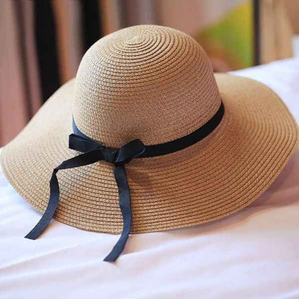

wide brim hats uv protection hat bohemia cap summer straw women big beach sun floppy block, Blue;gray