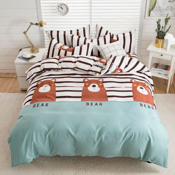 

bedding sets comforter set cyan cute cat kitty duvet cover pillow case bed sheet boy kid teen girl linens king  twin