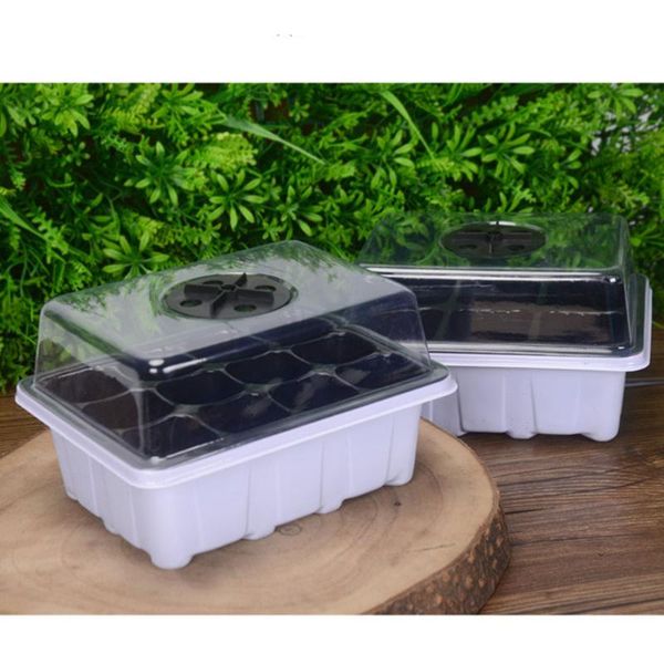 

plastic succulents 6/12 components seedling trays seed starter box plant flower grow starting pot with lid planters & pots