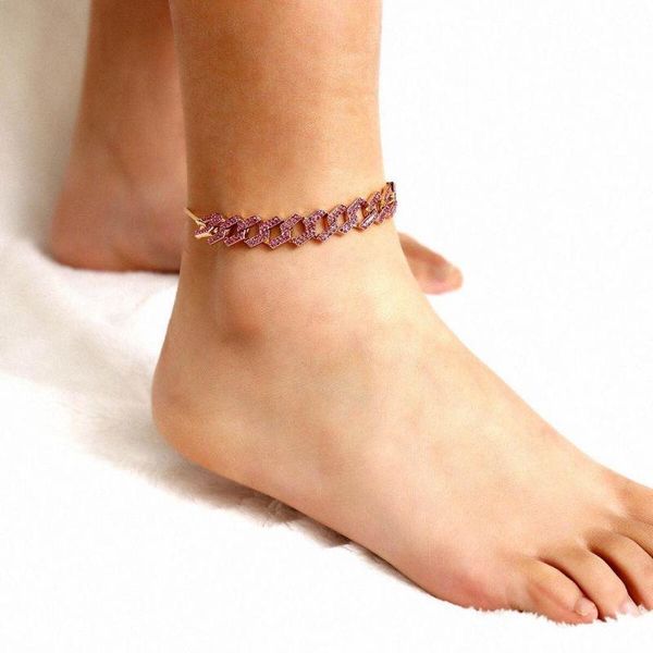 

anklets colors charm luxury shiny rhinestone anklet bracelet adjustable crystal on foot barefoot sandals jewelry wholesale, Red;blue