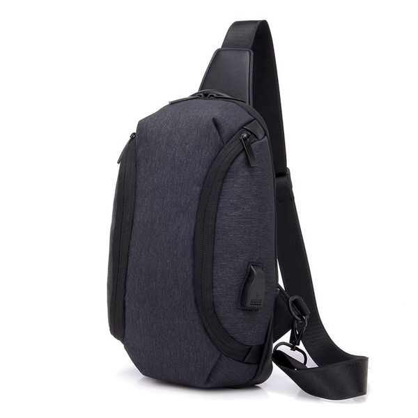 

new chest men's usb rechargeable backpack single shoulder bag business leisure anti splash large capacity anti-theft backpack