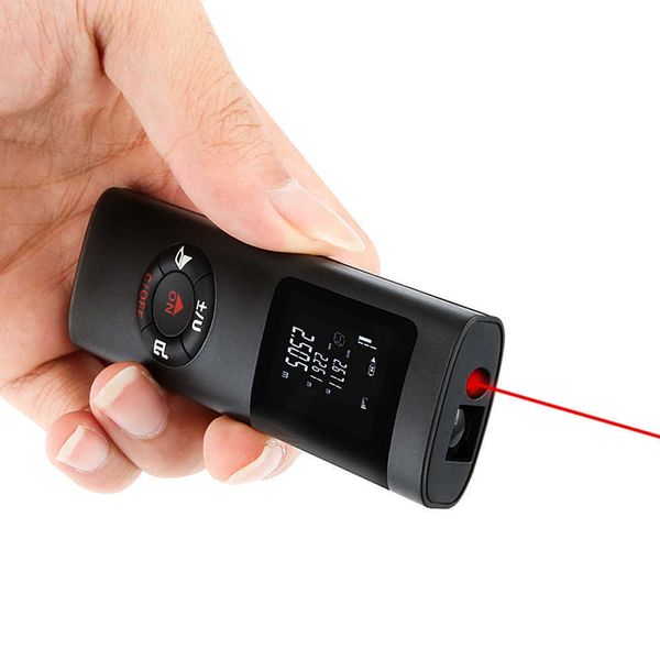 KKMOON Multifunktionaler 40 m LCD-Digital-Laser-Entfernungsmesser Handheld Mini-USB-Aufladung Laser-Entfernungsmesser Band-Entfernungsmesser 210719