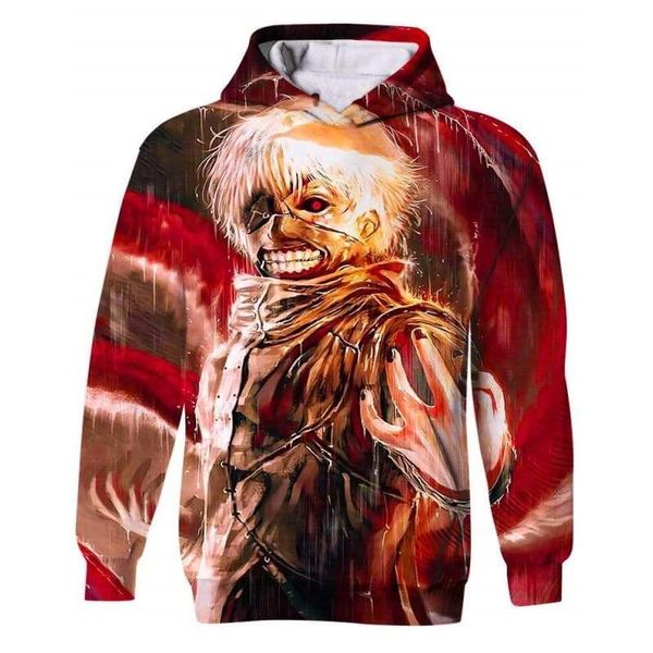 

white-haired man pattern men is a 3d printed hoodie visual impact party punk goth round neck american sweatshirt hoodie, Black