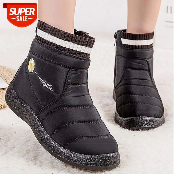 

women's winter footwear boot female zipper boots ladies winter 2020 waterproof women's shoes zapatos de mujer #6x60, Black