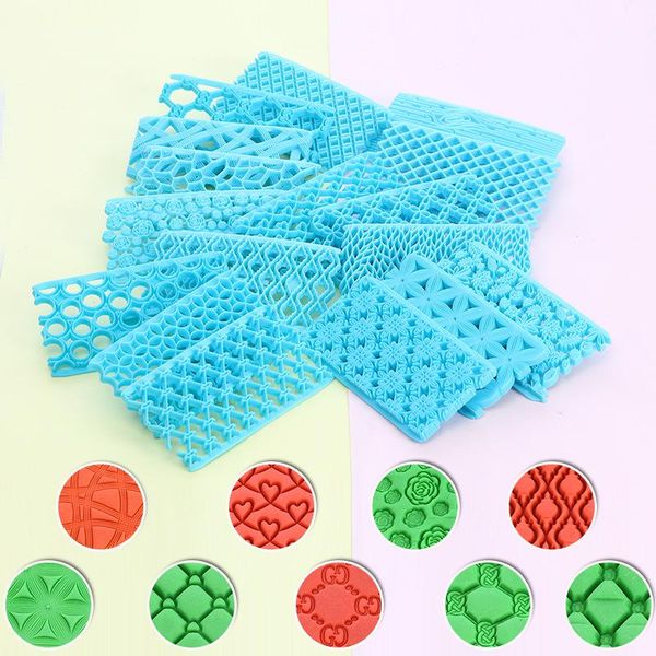 

baking moulds 20styles embossing mould fondant mold cake grade plastic handle blue decoration tool diy kitchen accessories