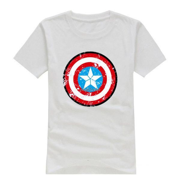 

men's t-shirts summer style capitan america shield logo nigikala round collar men with short sleeves, White;black