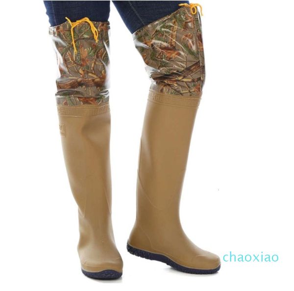 

men's and women's knee high tube rain boots soft flat bottomed paddy field rice transplanting shoes fishing wading half, Black;red