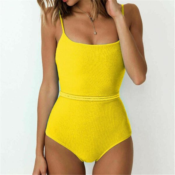 

one-piece suits women's one piece swimsuit summer solid color push up bikini high cut monokini backless swimwear beachwear swimming sui
