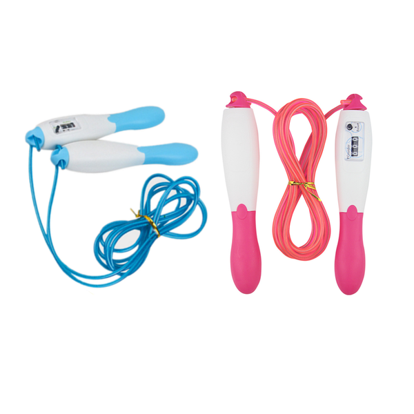 

digital jump rope students skipping adults exercise ropes 2 pack blue pink