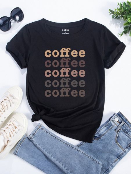 

letter graphic round neck tee m5zu#, White
