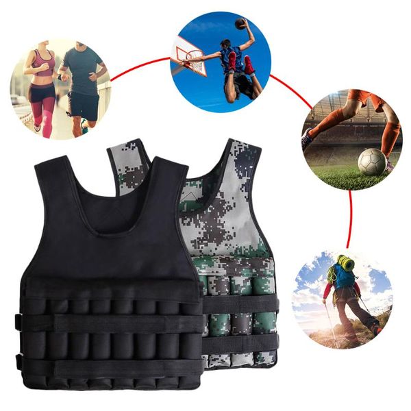 

20kg camouflage loading weight vest for training exercises fitness gym workout boxing waistcoat adjustable jacket clothing accessories