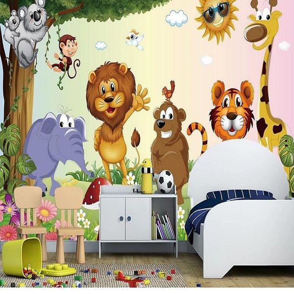 

wallpapers custom 3d large mural wallpaper origina cute animal park cartoon children's room tv background living bedroom