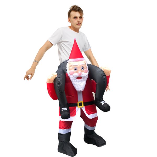 

mascot doll costume new inflatable christmas costumes xmas santa clus ride on me alien costume fancy carnival party disfraz for woman man, Red;yellow