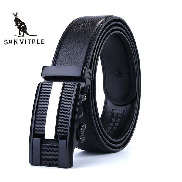 

belts men belt cow leather cinturones de hombres girdle slim classic style ratchet reversible buckle high quality, Black;brown