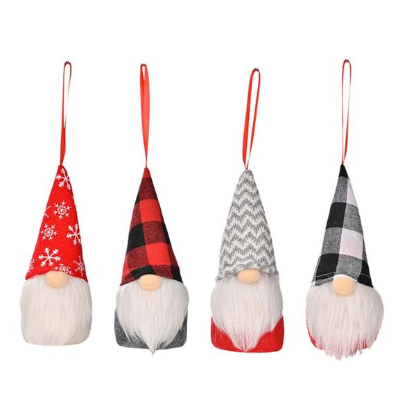 

christmas decorations 4pcs decorative gnome doll luminous pendant scene layout prop