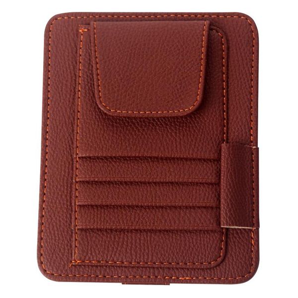 

car organizer auto sun visor leather storage bag card holder multifunctional pen sunglasses umbrella stowing tidying