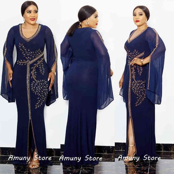 

casual dresses african woman elegant trumpet sleeve fashion fix mermaid plus size elastic long mk1y, Black;gray