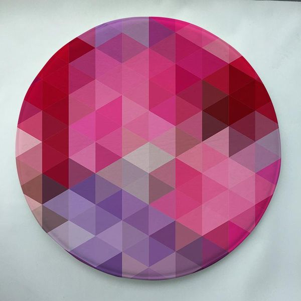

the geometric print custom round doormat non-slip rug pad carpet kids room home decor floor mat water absorption carpets