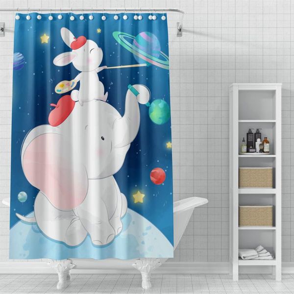

shower curtains creative cartoon animal elephant bear curtain windproof bathroom decoration home