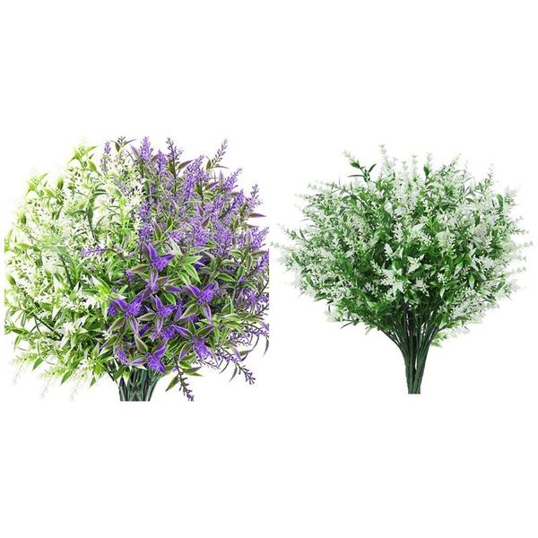 

decorative flowers & wreaths 9 bundles artificial lavender with 10 outdoor fake