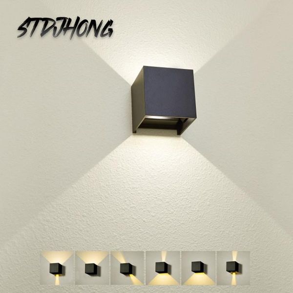 

wall lamp up and down waterproof ip65 cube 12w led aluminum adjustable decoration mounted garden porch lights