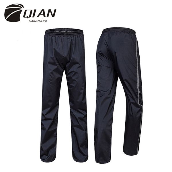 Qian impermeável capa de chuva mulheres / homens calças de chuva ao ar livre mais espessa calças impermeabildade de moto campim de pesca chuva calças de engrenagem 210925