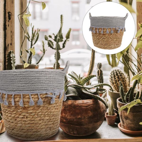 

planters & pots 1pc woven handheld basket multi-purpose toys el premium snack