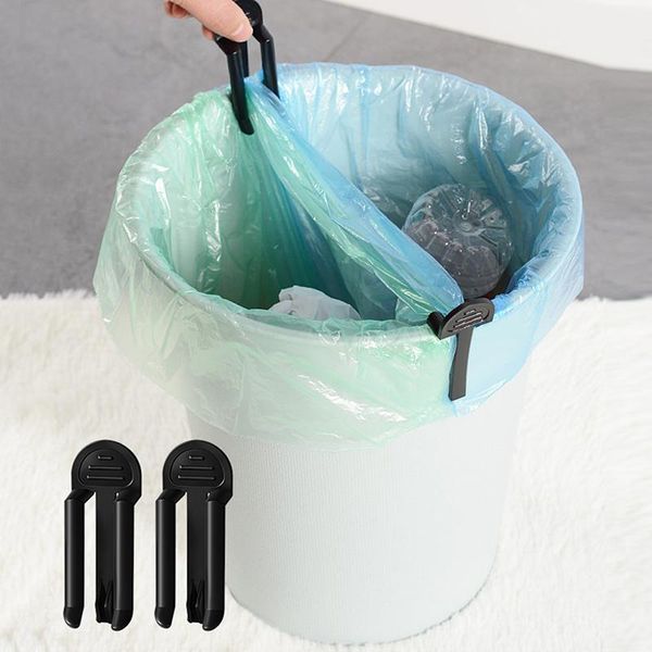 

garbage bag fixing clip black 4pcs/pack non-slip fixed bin plastic clips