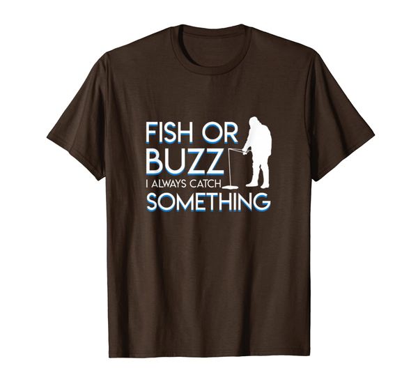 

fish buzz catch something ice fishing t-shirt, White;black