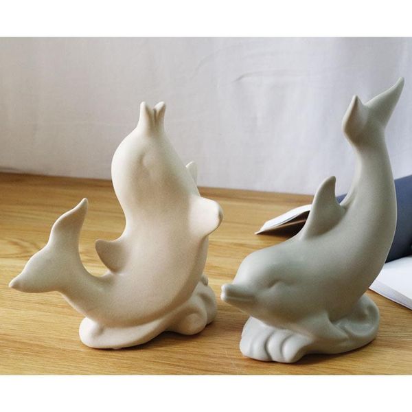 

decorative objects & figurines nordic ceramic dolphin lovers statue home decor crafts room decoration ornament porcelain animal wedding deco