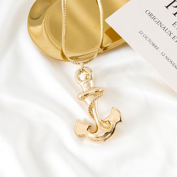

pendant necklaces golden color exquisite style ship's anchor shaped for women arrival wedding attendance, Silver