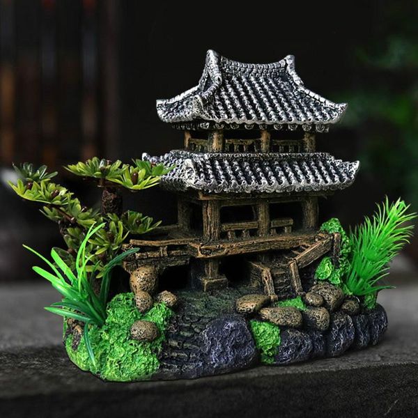 

fish tank landscaping rockery aquarium decoration accessories shrimp shelter house building ornament landscape decor decorations