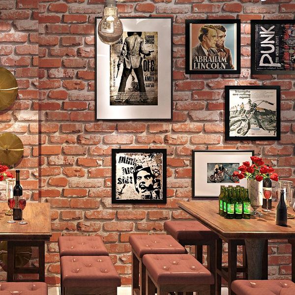 

wallpapers retro vintage 3d faux brick wallpaper cafe bar restaurant fashion papel de parede culture antique roll home decor