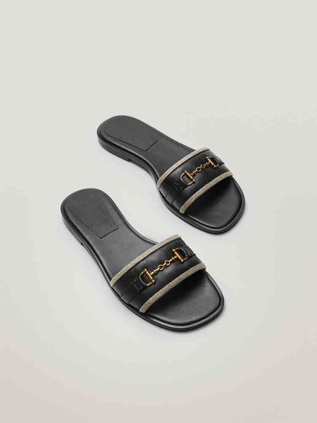 

slippers leather shoes women's slippers beach beach 3tsb, Black