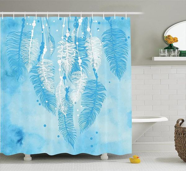 

shower curtains apartment curtain watercolors style digital made feather hanging down in aztec symbol wall decoration