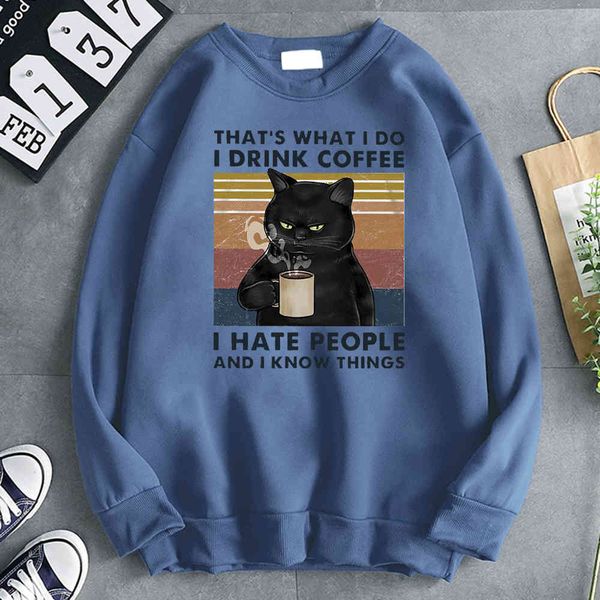 

men's hoodie, loose pocket, soft, hip-hop style, street clothing, tea and coffee printing, Black