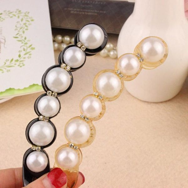 

hair clips & barrettes 1pc pearls hairpins jewelry banana headwear women hairgrips girl pins accessories, Golden;silver