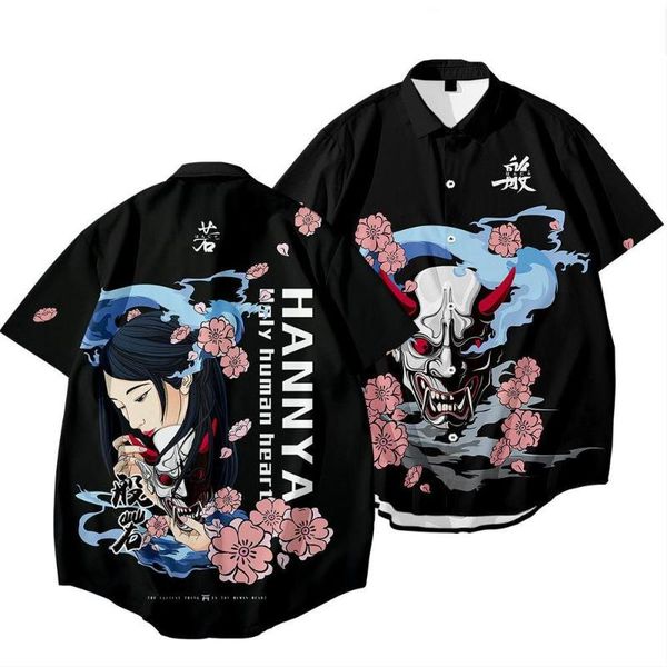 

ethnic clothing summer holiday beach shirt men short sleeve black dragon printing male hawaiian turn-down-collar shirts camisa masculina, Red