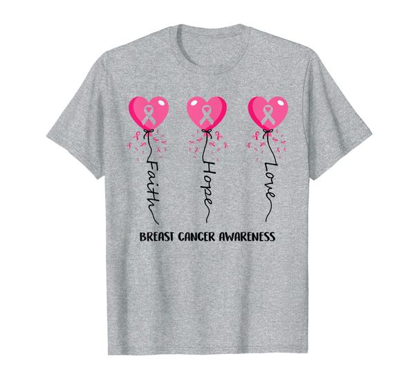 

lovely faith hope love gift breast cancer awareness costume t-shirt, White;black