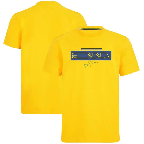 Camisetas masculinas 2024 Novo t-shirt de camiseta de equipe F1 Formula 1 Driver Signature Comemorative T-Shirt Racing fãs de moda Jersey Summer Mens Quick Dry Tee Tops 1CT9